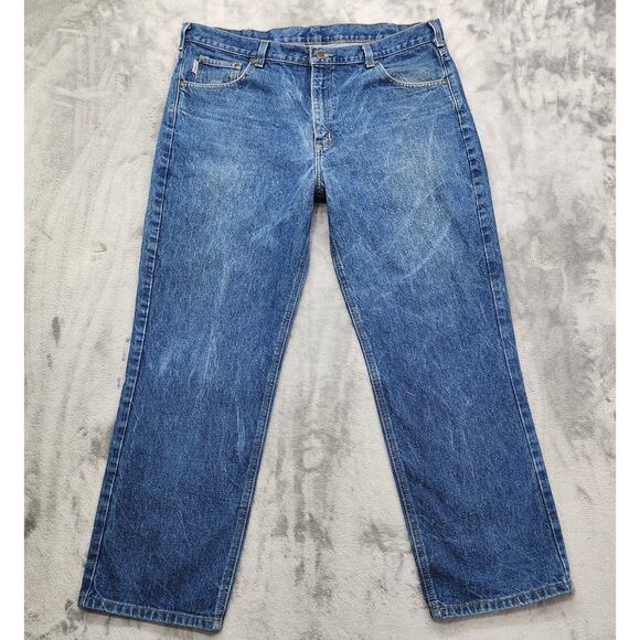 Carhartt Jeans Mens 40 X 30 Blue Denim B250 PRW Traditional Fit Heavy Workwear - Picture 1 of 14